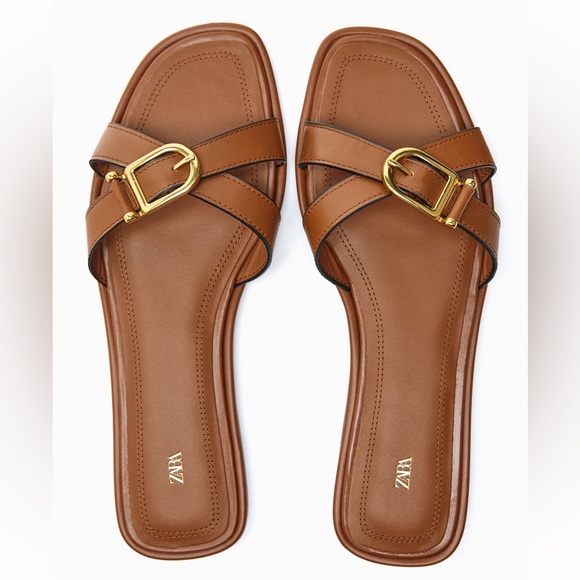 Zara Brown Sandals - Picture 1 of 4